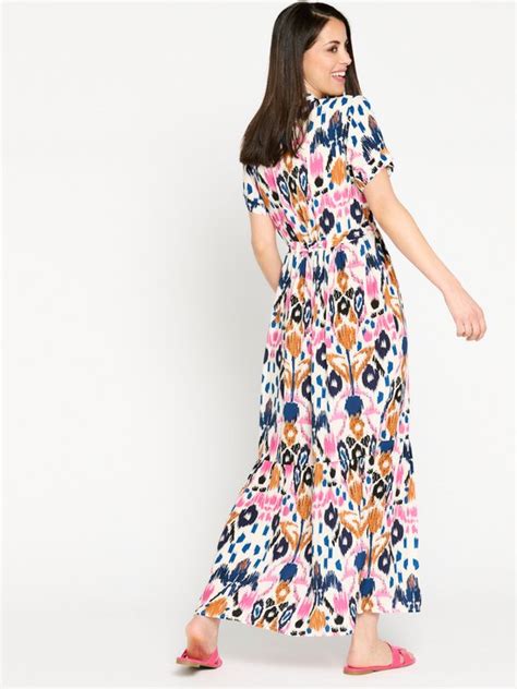 Lolaliza Maxi Jurk Met Ikatprint Dark Blue Maat Bol