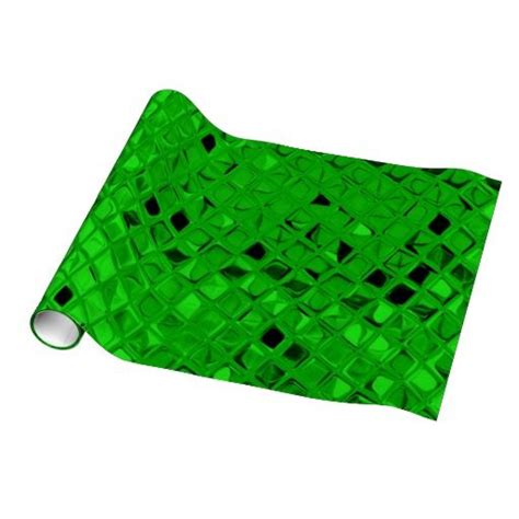 Shiny Metallic Emerald Green Diamond Serpentine T Wrapping Paper