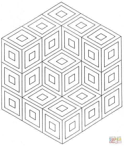 Disegno Di Mandala Geometrico A Cubi Da Colorare Disegni Da Colorare