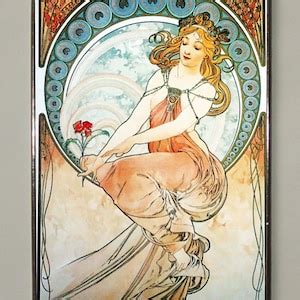 X Alphonse Mucha The Four Arts Poetry Dance Music Painting X Stained