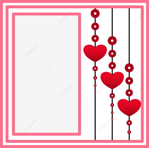 Photo Frame Transparent Background Red Heart Valentines Day Love