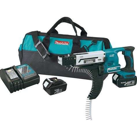 Makita 18 Volt Lxt Lithium Ion Cordless Auto Feed Screwdriver Kit Xrf02 The Home Depot