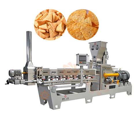 Fried Bugles Snack Pellet Processing Line Twin Screw Extruder Tortilla