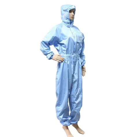 Custom Waterproof Overall Cleanroom Jacket Suit Hooded Anti Static Esd