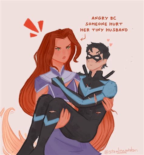 Nightwing And Starfire Fanart By Stealingpotatoes R Rolereversal