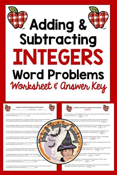 Adding And Subtracting Integers Word Problems Worksheets