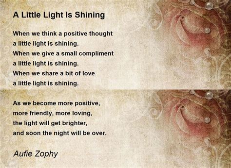 A Little Light Is Shining - A Little Light Is Shining Poem by Aufie Zophy