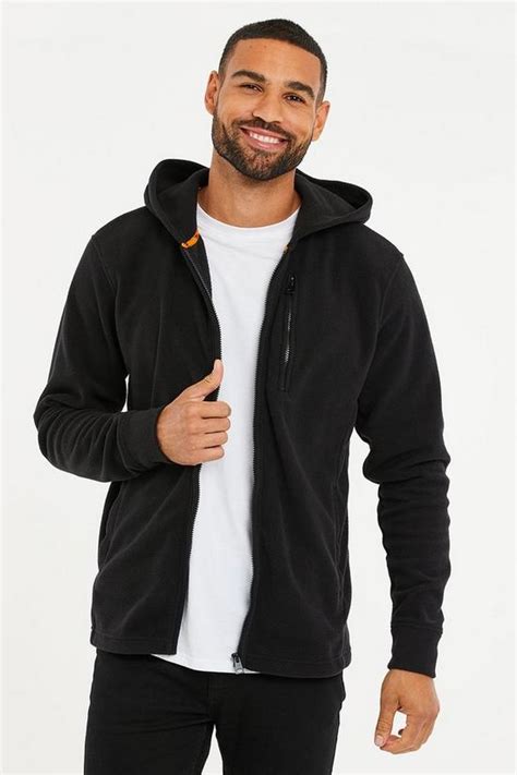 Hoodies And Sweatshirts Rueben Micro Fleece Zip Through Hoodie Threadbare