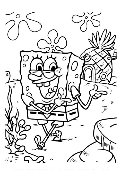 Bob Esponja Em Casa Para Colorir Imprimir Desenhos NBKomputer