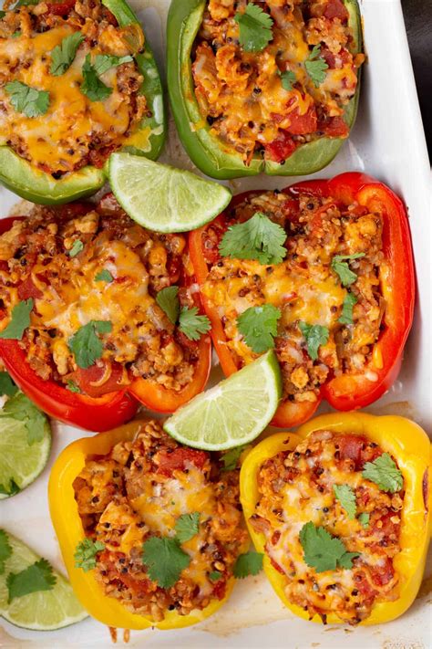 Ground Turkey Stuffed Peppers Easy Healthy Spoonful Of Flavor