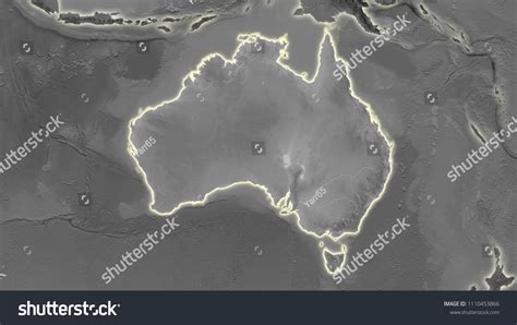 Australia Area Map Azimuthal Equidistant Projection Stock Illustration ...