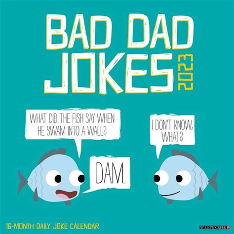 Willow Creek Press 2023 Bad Dad Jokes Wall Calendar 24690 Blains