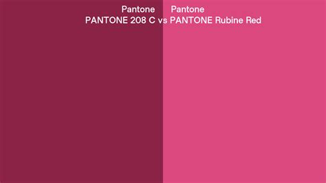 Pantone 208 C Vs Pantone Rubine Red Side By Side Comparison