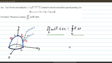 Example Of Stokes Theorem Youtube