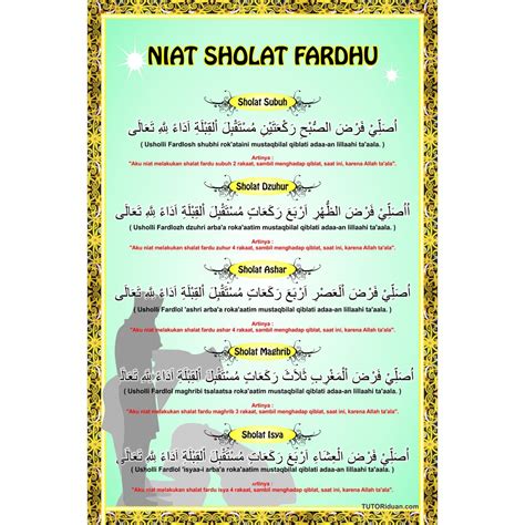 Jual Poster Bacaan Niat Sholat Fardhu Shopee Indonesia