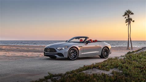 Mercedes Amg Sl Roadster Wallpaper K K Sunset Beach K