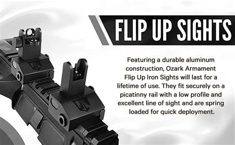 Amazon OZARK ARMAMENT Flip Up Backup Iron Sights Rapid