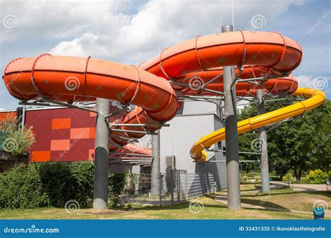 Water Slide Tube At Public Swimming Pool Stock Image Image Of Body