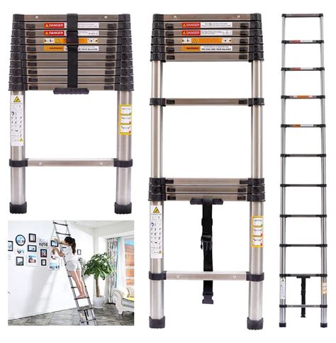 Telescopic Loft Ladder 3 2m 10 5ft Telescoping Extension Foldable