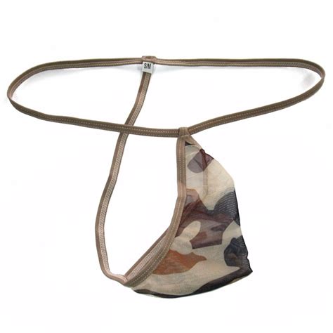 N A Hot Mens Teardrop String Thong Pouch Camo Prints C Thru Mesh EBay