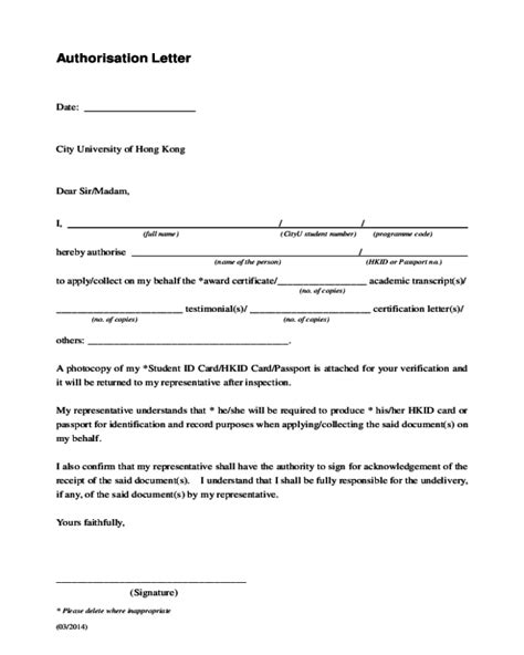 Authorization Letter Templates Fillable Printable Pdf Forms