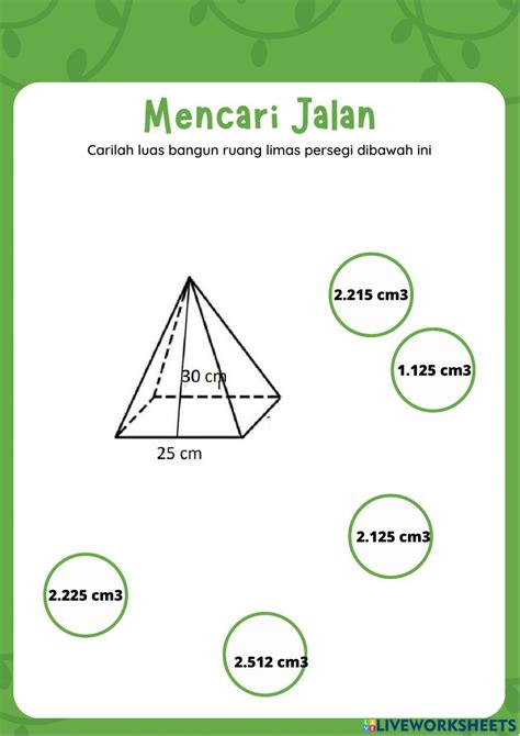 Lkpd Luas Bangun Ruang Worksheet Live Worksheets
