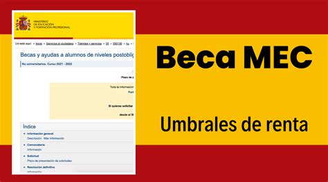 Tabla De Umbrales De Renta De La Beca Mec Becas Edu