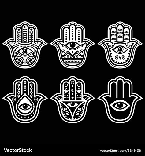 Hamsa Hand Of Fatima Amulet Protection Vector Image