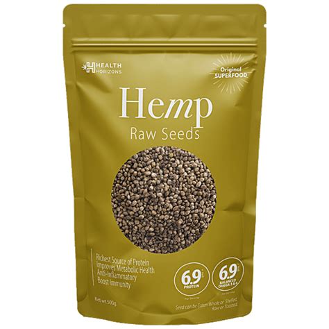 Buy Health Horizons Raw Hemp Seeds Rich In Protein Omega 3 And 6 Helps Boost Immunity Online