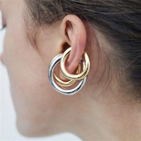 Chunky Ear Cuff Geometric Ear Cuff Non Piercing Ear Cuffs Gold Etsy