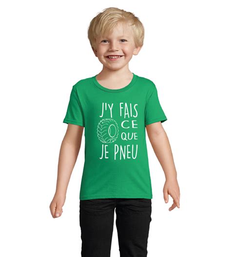 T shirt coton bio J y fais ce que je pneu Yaka y garçon auvergnat