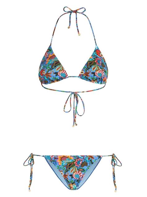 Buy Etro Triangle Bikini Set Clear Blue At Off Editorialist