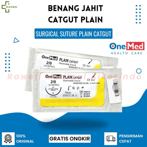 Jual Benang Jahit Catgut Plain Jarum Onemed Per Pcs Surgical Suture