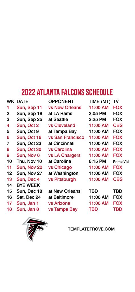 2022 2023 Atlanta Falcons Lock Screen Schedule For Iphone 6 7 8 Plus