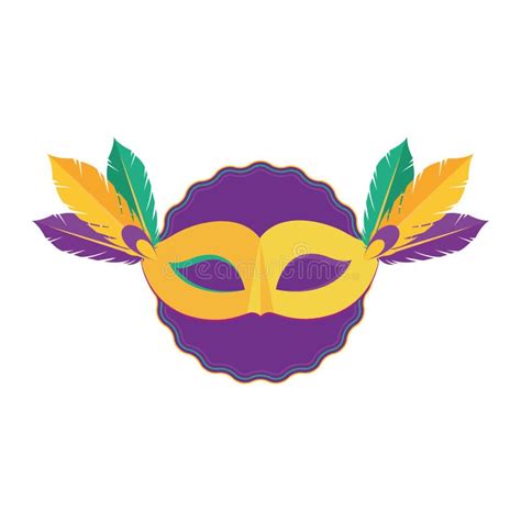 Isolated Carnival Mask With Feathers Vector Stock Vector Illustration