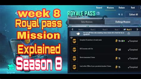 Season Week Royal Pass Missions Explained Pubg Mobile Week Rp