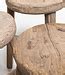 Round Stool Elm Weathered Thick Top Couleur Locale