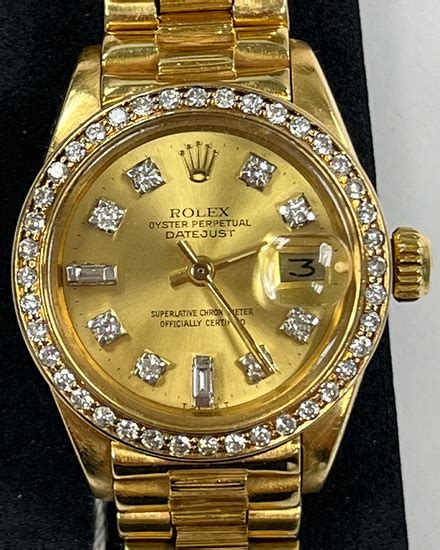 Rolex Lady Datejust 26mm Champagne Dial Yellow Gold President Bracelet Grailzee