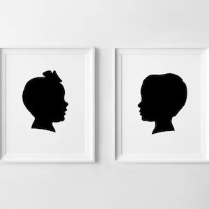 Siblings Silhouette, Set of 2 Custom Silhouettes, Couple Silhouettes ...