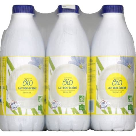 Monoprix Bio Lait demi écrémé stérilisé UHT bio Monoprix fr