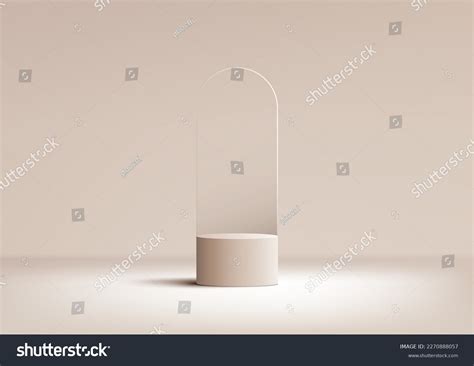 3d Realistic Products Display Beige Podium Stock Vector (Royalty Free ...