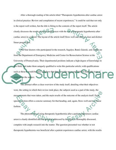 Article Critique Research Paper Example | Topics and Well Written ...