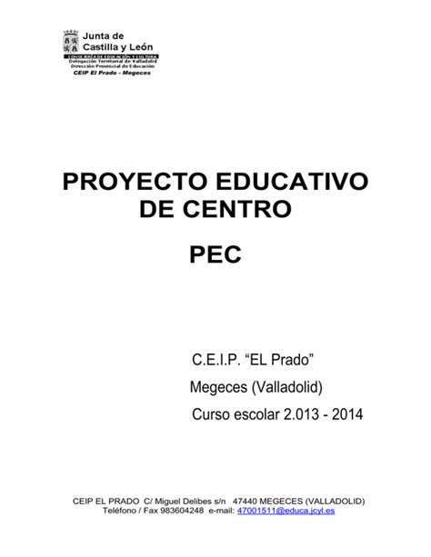 PROYECTO EDUCATIVO DE CENTRO PEC