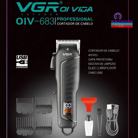 Máquina de Cortar Cabelo Profissional V 683 VGR Shopee Brasil