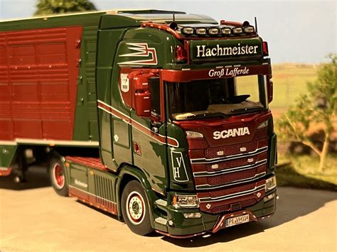 Imc Scania S High Roof X Met Veeoplegger Hachmeister Miniatuurshop