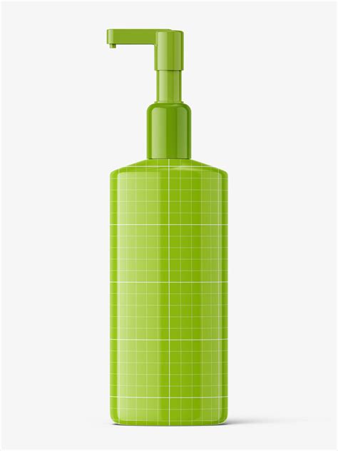 Glossy Cosmetic Bottle With Pump Mockup Smarty Mockups