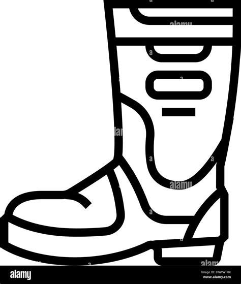 Safety Shoes Ppe Protective Equipment Line Icon Vector Illustration