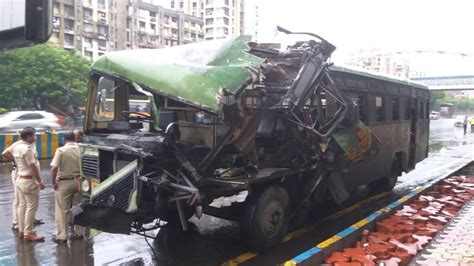 Thane News Msrtc Bus En Route Satara Gets Into Accident Near Viviana