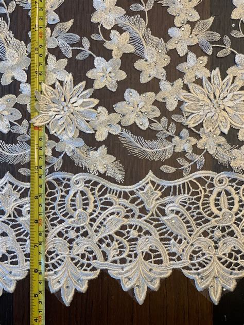 IVORY 3D Flowers Embroider Mesh Lace Fabric By THE Yard For Etsy