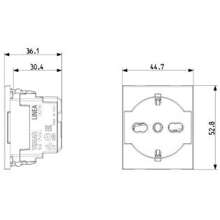 Presa Schuko Standard Vimar Linea A P T P Rossa R